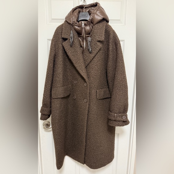 RUDSAK ARABELLA WOMEN'S TEXTURED COAT WITH REMOVABLE HOODED DICKIE - Picture 2 of 5